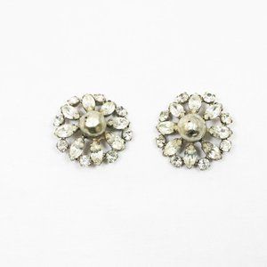 Vintage Rhinestone Decorative Flower Buttons